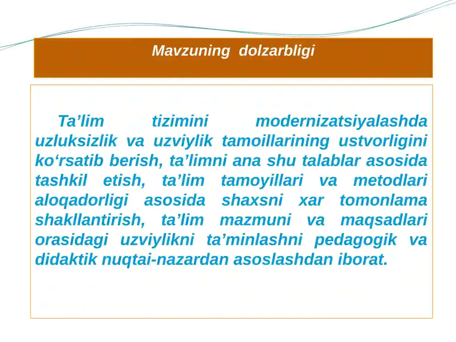 O`ZBEKISTON RESPUBLIKASIDA UZLUKSIZ TA`LIM TIZIMI 2