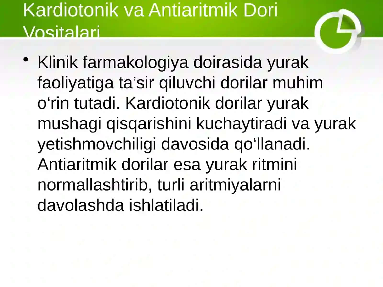 Kardiotonik va Antiaritmik Dori Vositalari 2