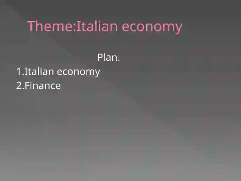 Italian economy 2