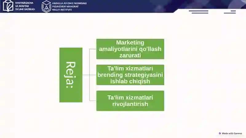 Ta'lim xizmatlari marketingini tashkil etish 2