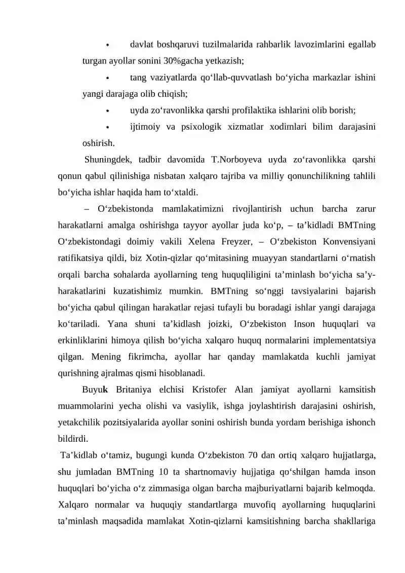 Xotin-qizlar qoʻmitasi faoliyati 2