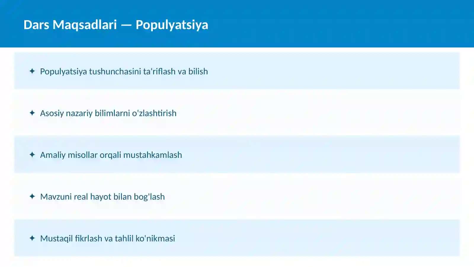 O'qituvchilar va talabalar uchun dars ishlanma 2