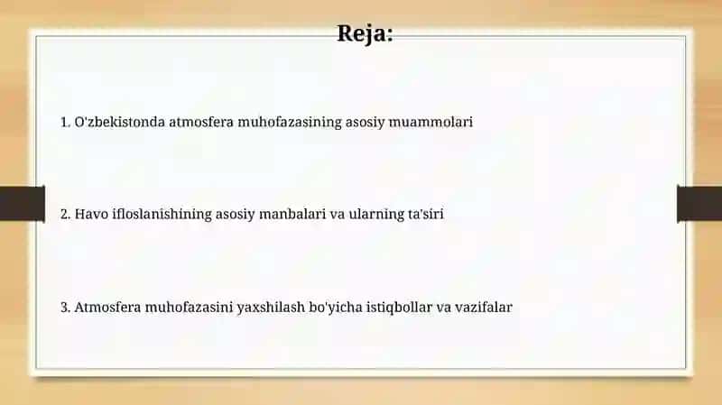 Atmosferani muhofaza qilish 2