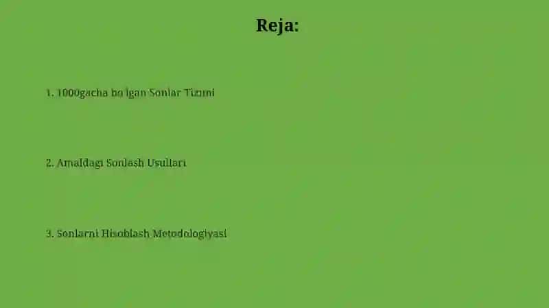 1000 ichida nomerlash metodikasi 2