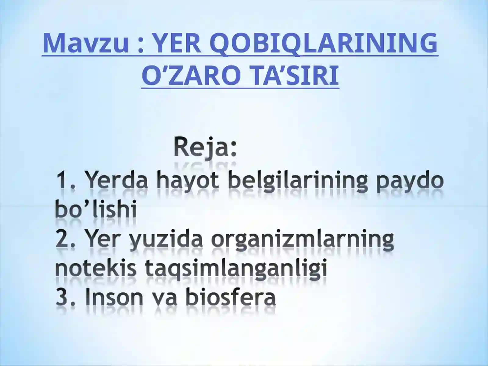 YER QOBIQLARINING O’ZARO TA’SIRI 2