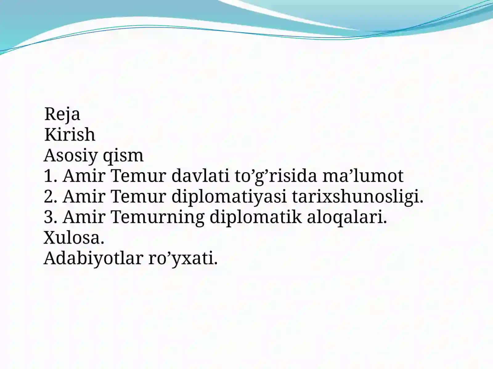 A.TemurningG’arbiyYevropadavlatlaribilanaloqalariТAQDIMOT 2