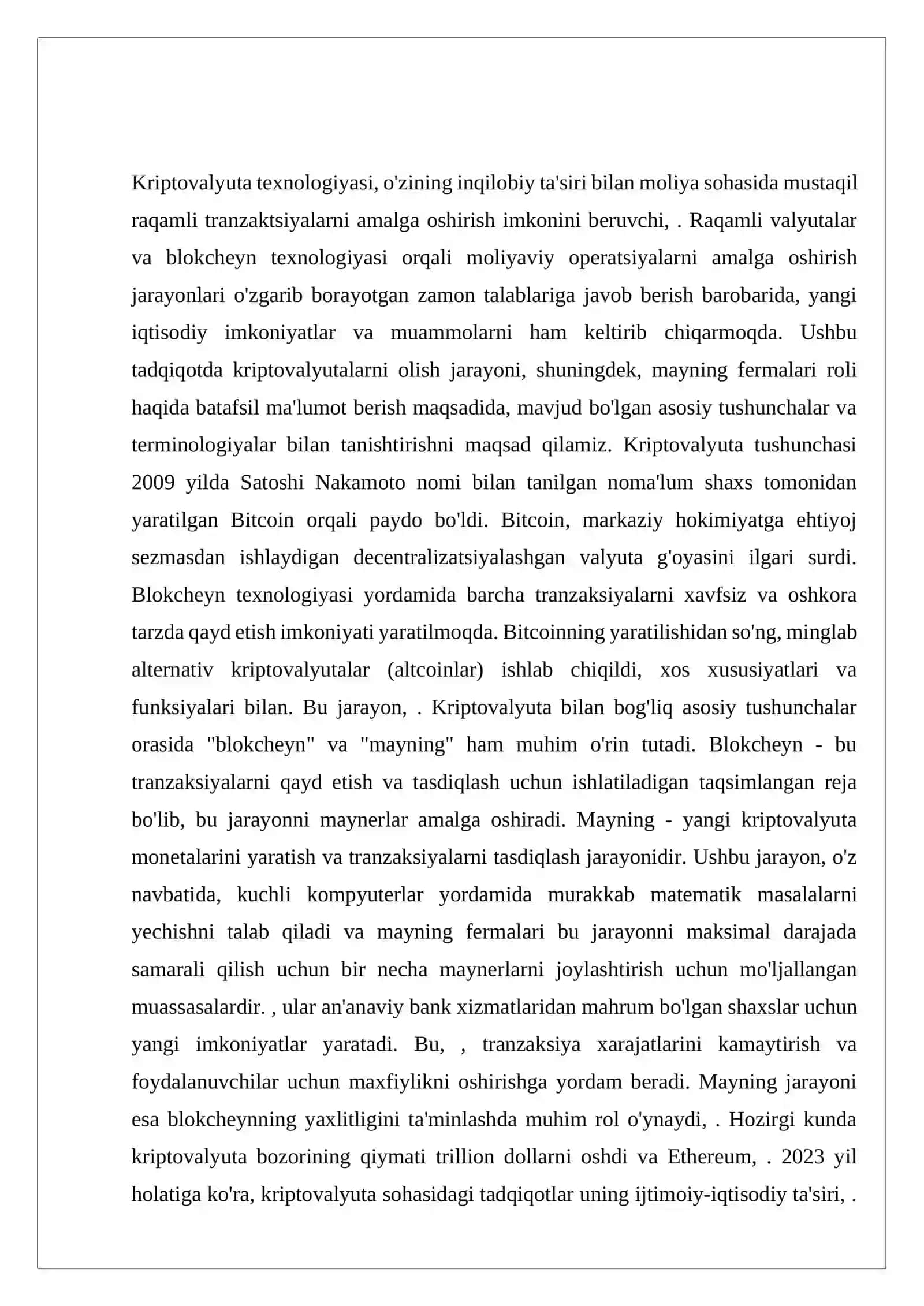 OLISH JARAYONI VA MAYNING FERMALAR 2