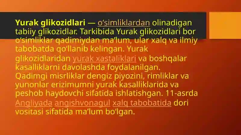 Yurak glikozidlarining kimyoviy tuzilishi va ahamiyati 2