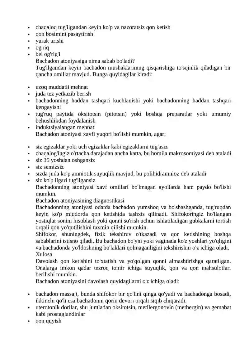 Bachadon atoniyasi 2