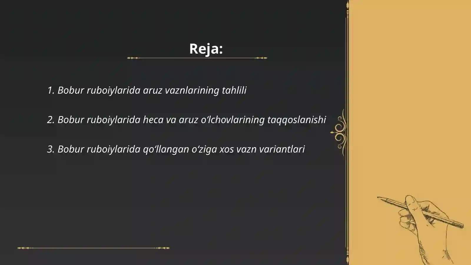 Bobur ruboiylari vaznlari tahlili 2