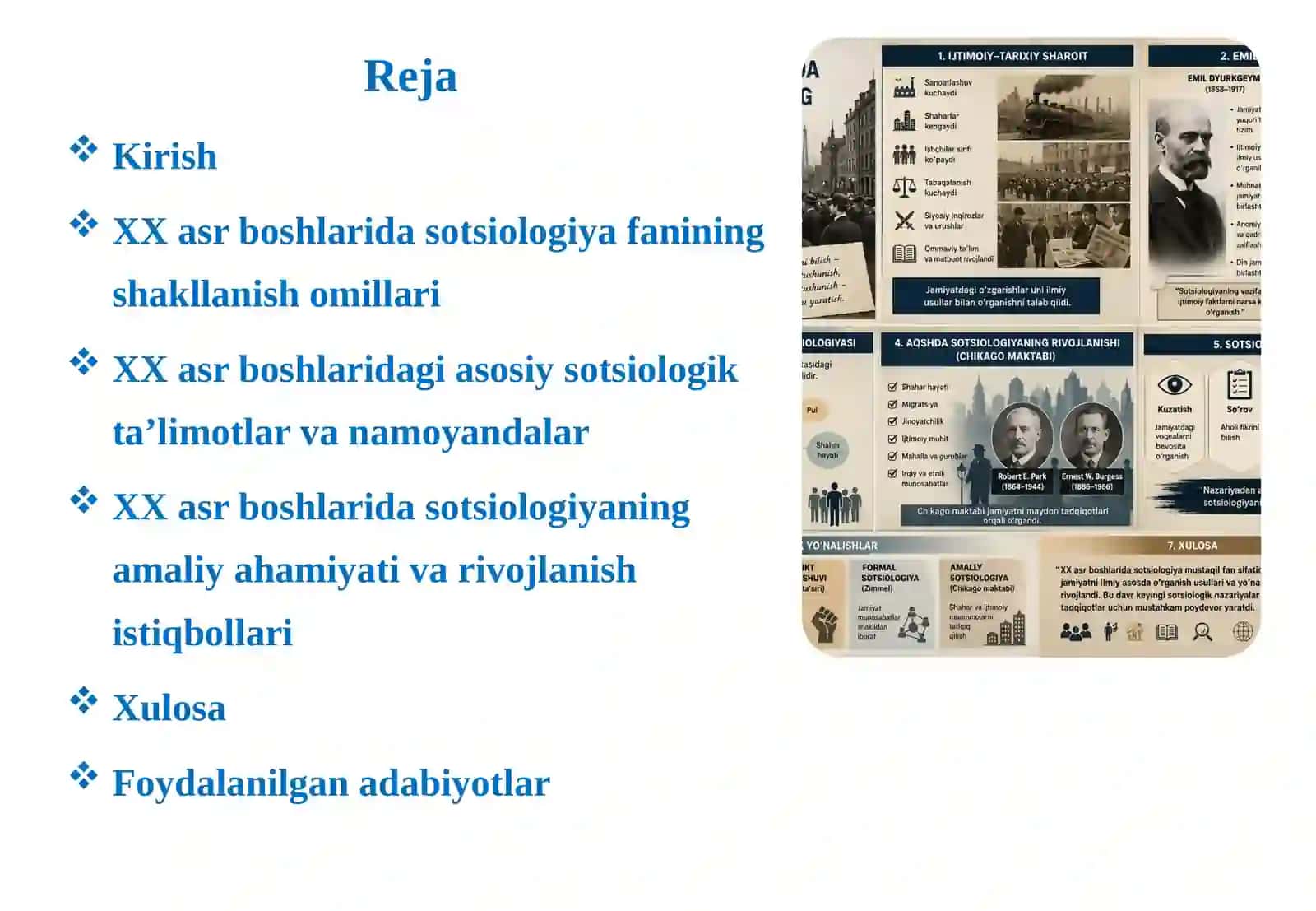 XX asr boshlarida sotsiologiyaning rivojlanishi 2