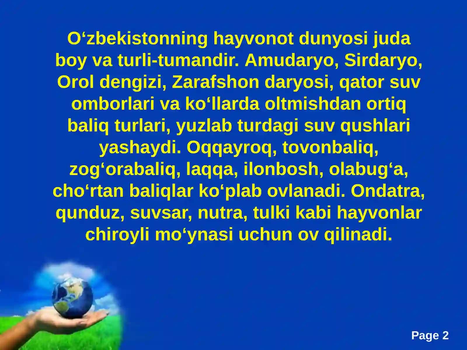O‘zbekistonning hayvonot olami 2