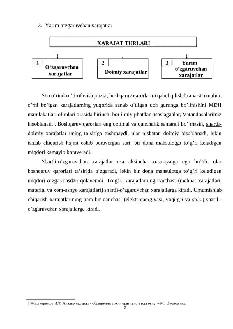 Xarajatlar tarkibi 2