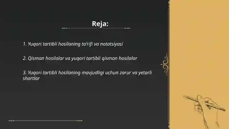Oliy matematika fanidan mustaqil ish 2