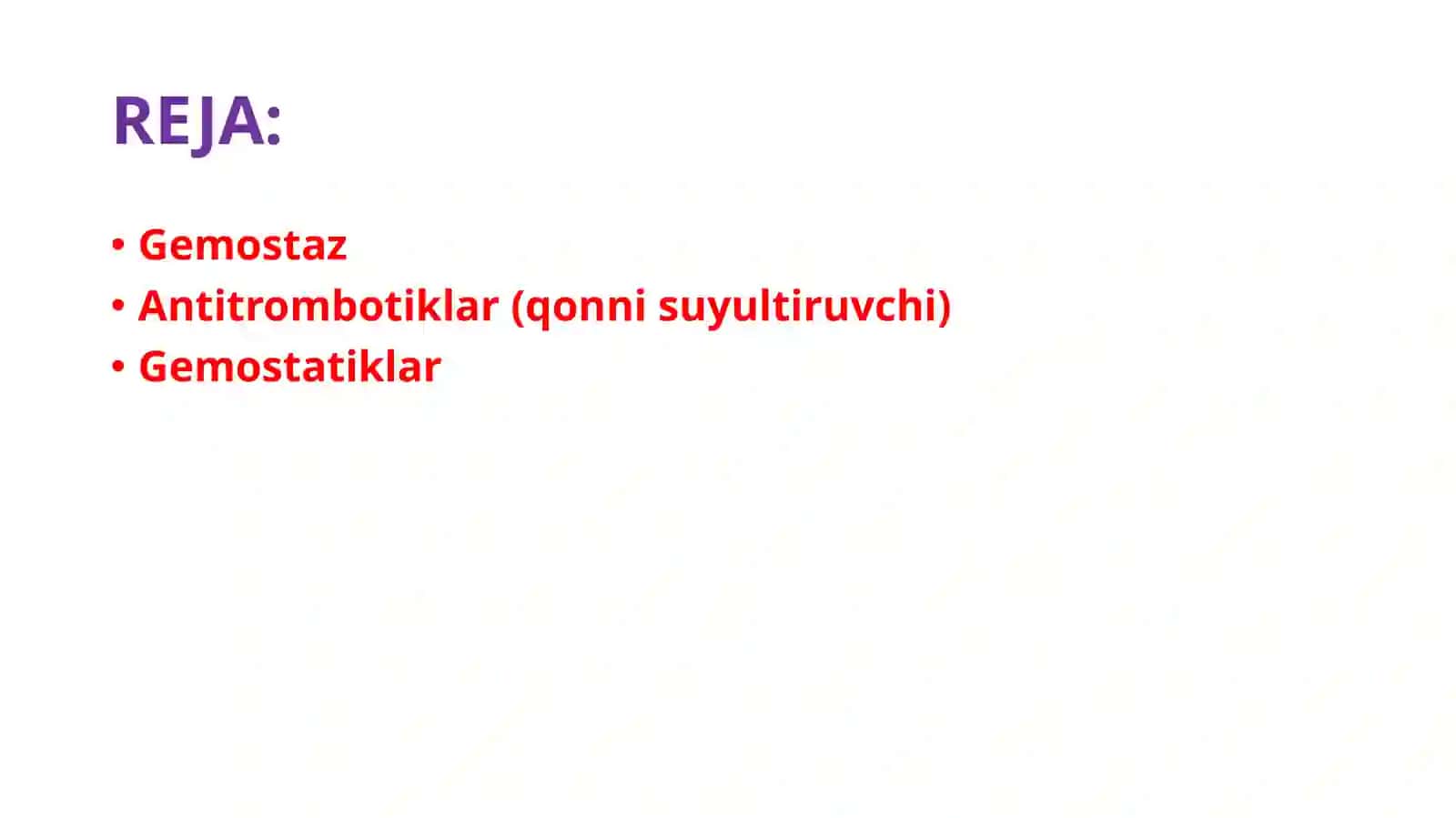 GEMOSTAZ BUZILISHLARIDA QO’LLANILADIGAN DORILAR 2