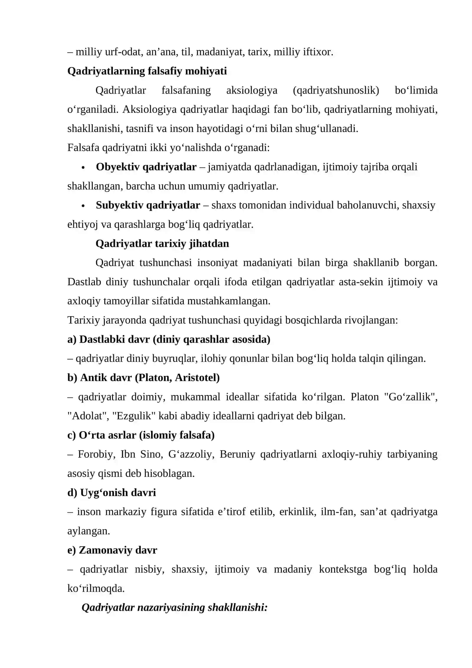 QADRIYATLAR FALSAFASI (AKSIOLOGYIA) 2