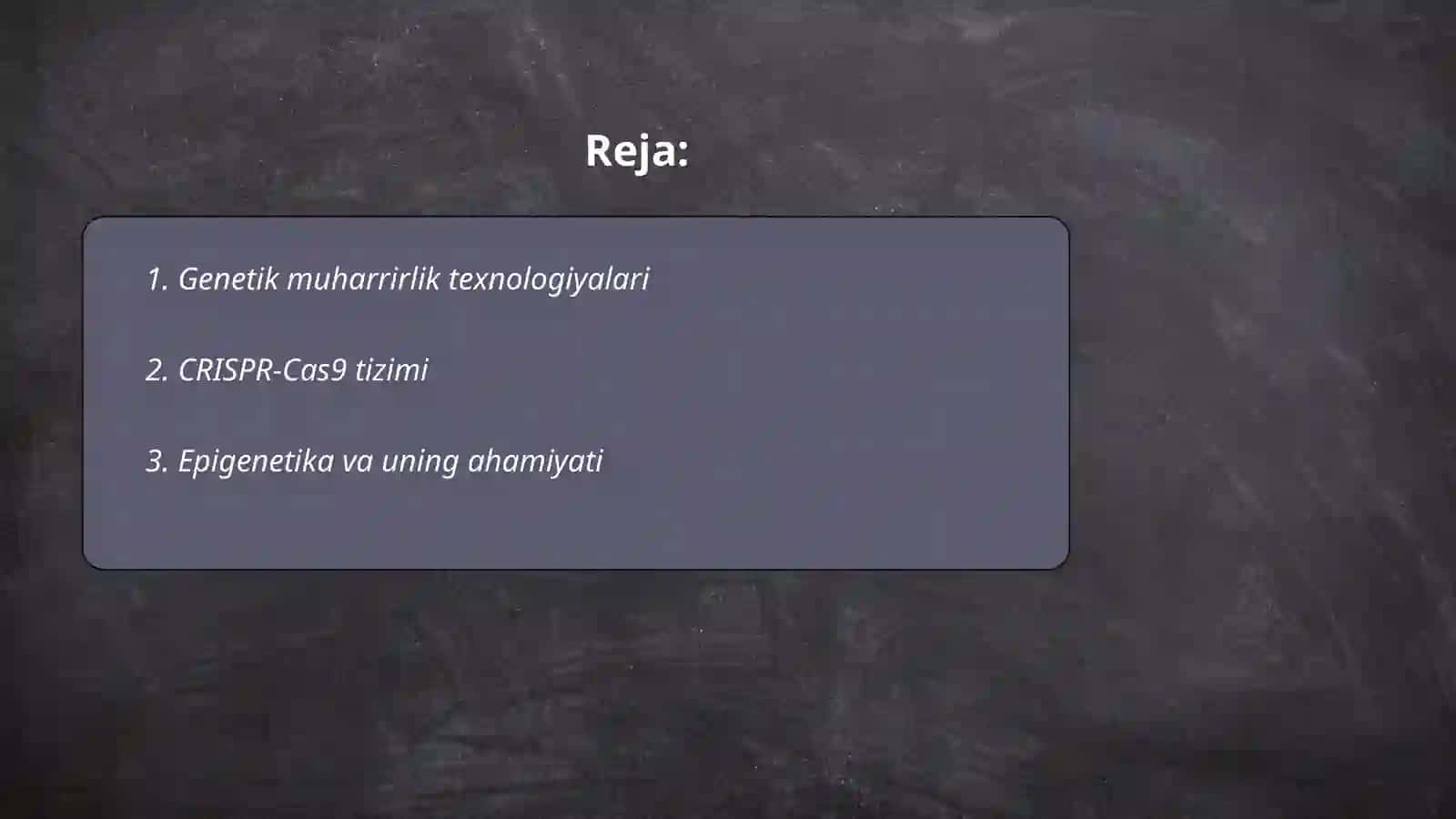 Genetikaning yangi yoʻnalishlari 2