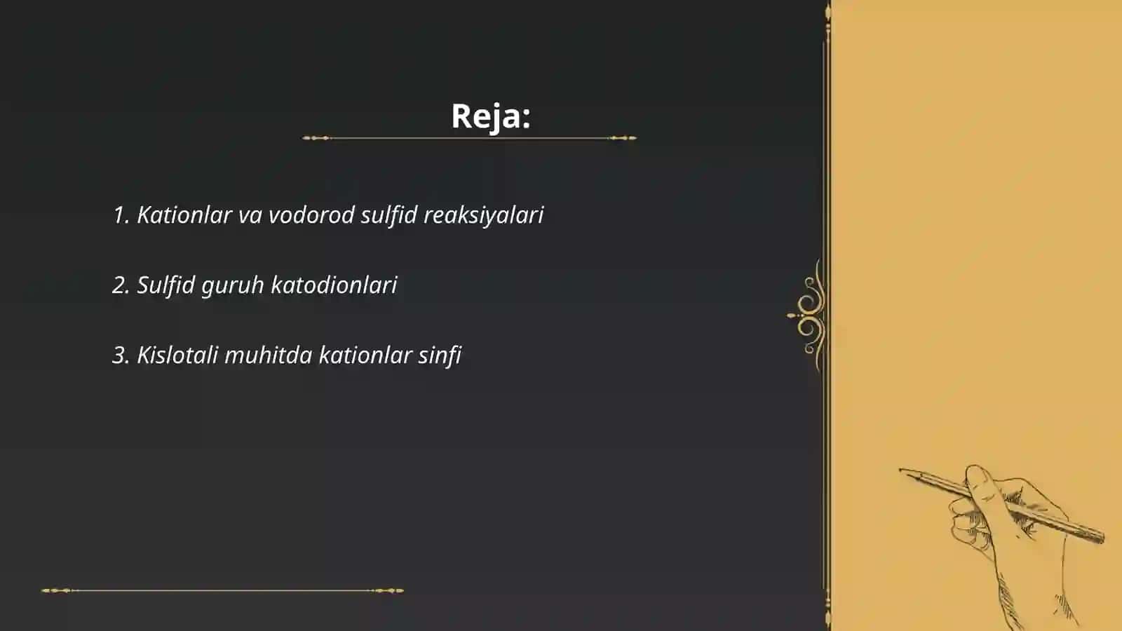 Vadorod sulfid asosida kationlarni guruhlarga boʻlish 2
