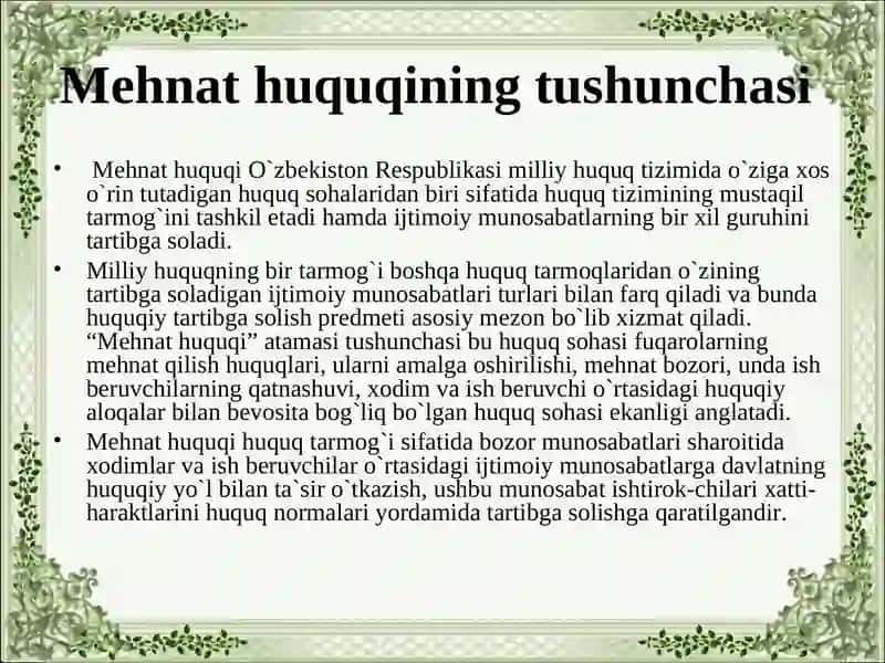 Mehnat huquqi 2
