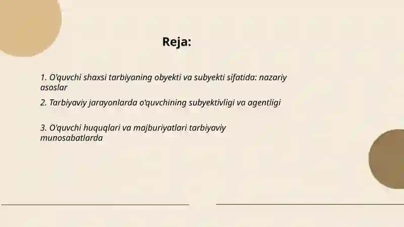 O'quvchi shaxsi tarbiyaning obyekti va subyekti sifatida 2