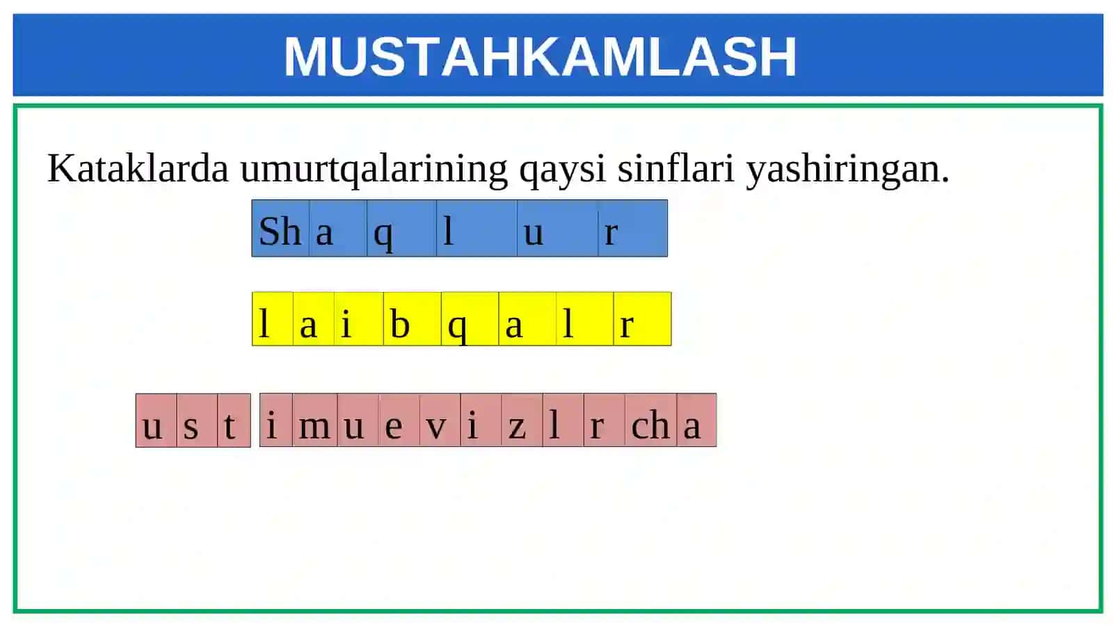 Kerakli jihozlar 2