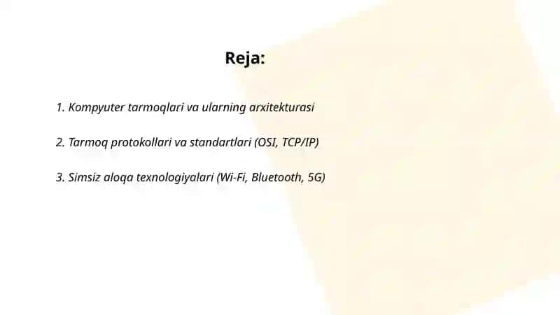Axborot kommunikatsiya texnologiyalari va tizimlari 2