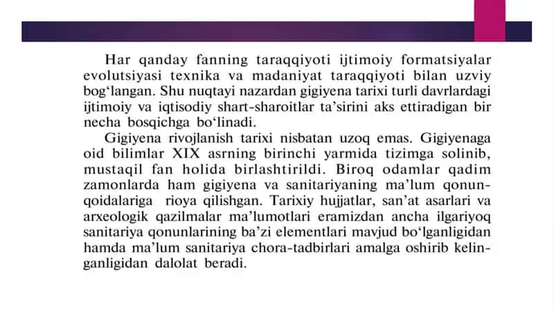 XIX asr gigiyena taraqqiyoti 2
