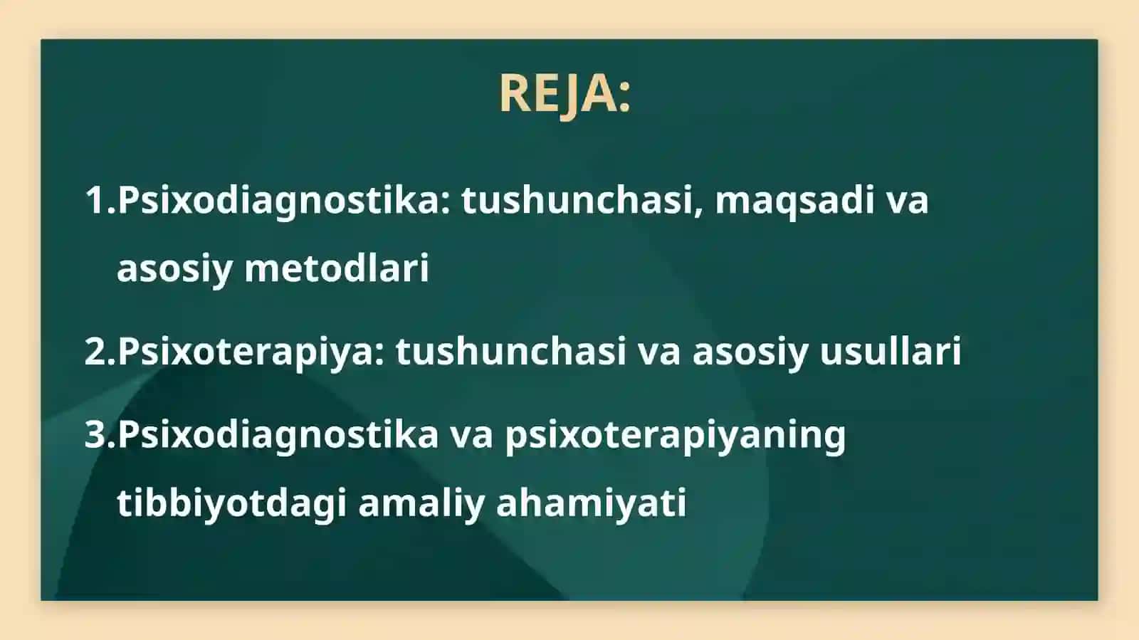 Psixodiagnostika va psixoterapiya 2