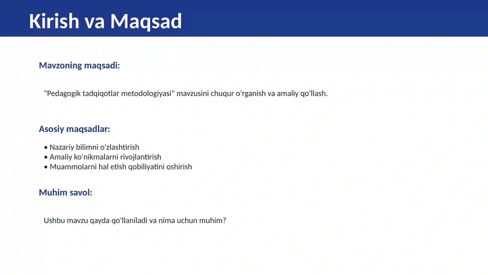 Pedagogik tadqiqotlar metodologiyasi 2