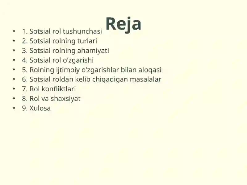 Sotsial rol tushunchasi 2