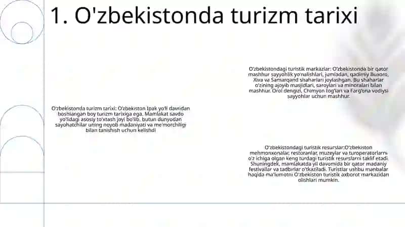 Özbekistonda Turistik Markazlar Va Resurslar 2