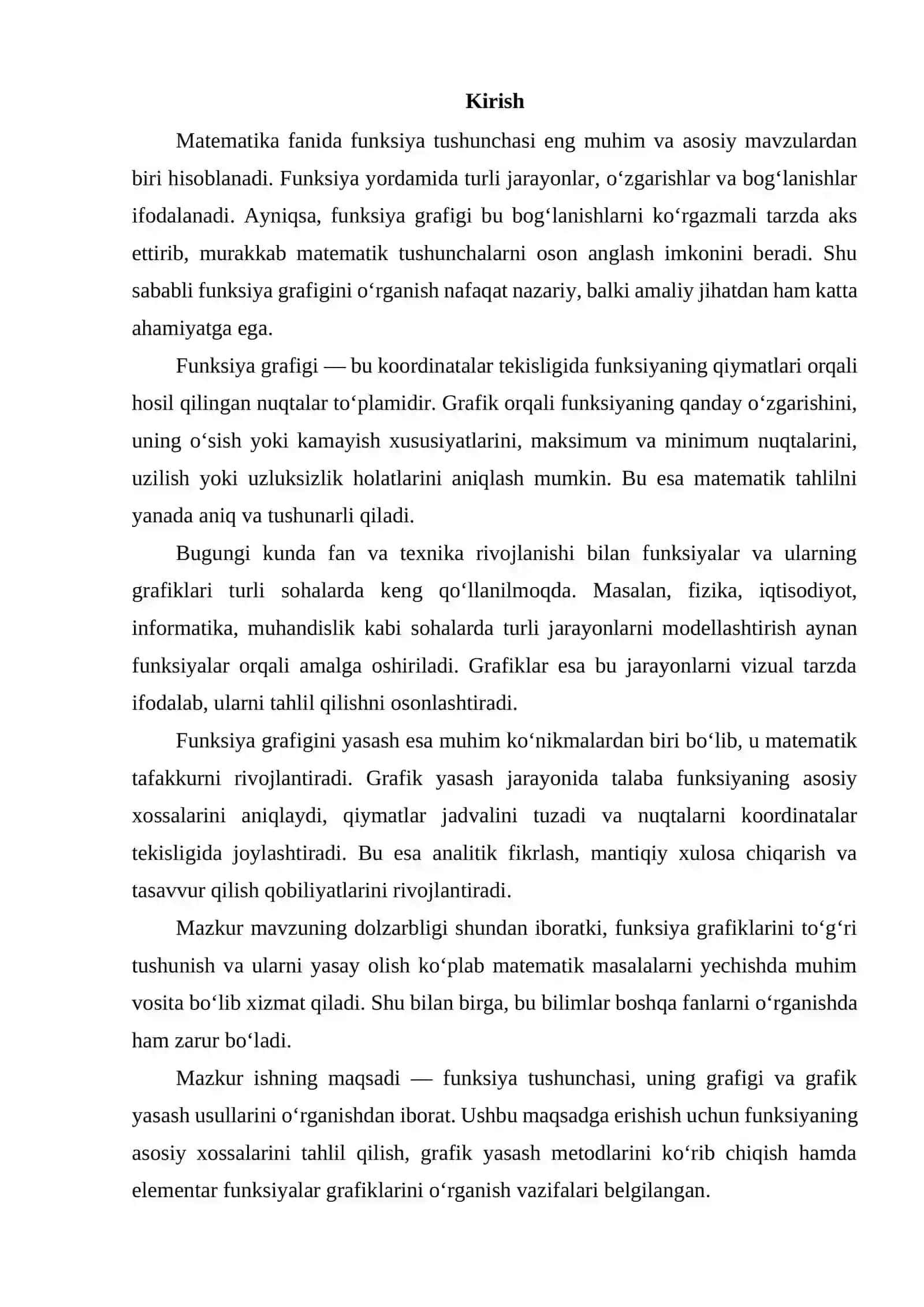 FUNKSIYA GRAFIGI VA UNI YASASH 2