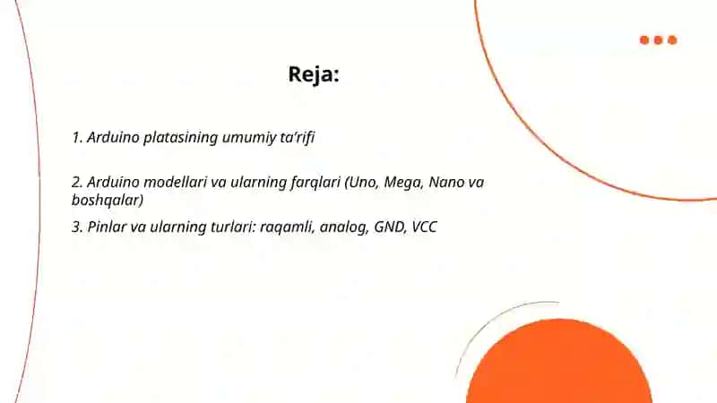 Arduino platasi va uning imkoniyatlari 2