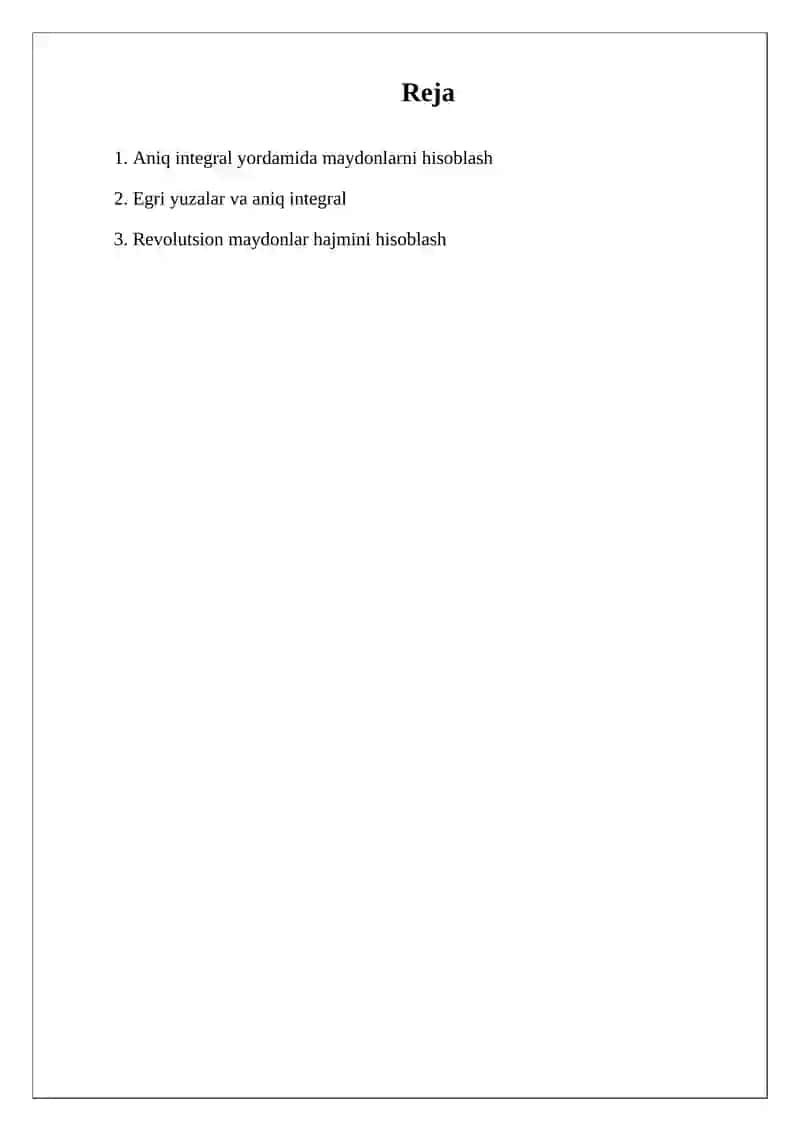 ANIQ INTEGRALNING GIOMETRIK TATBIQLARI 2