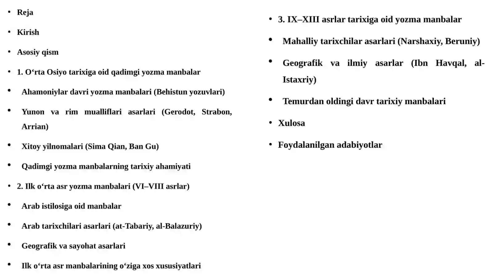 O‘rta Osiyo tarixiga oid qadimgi yozma manbalar 2