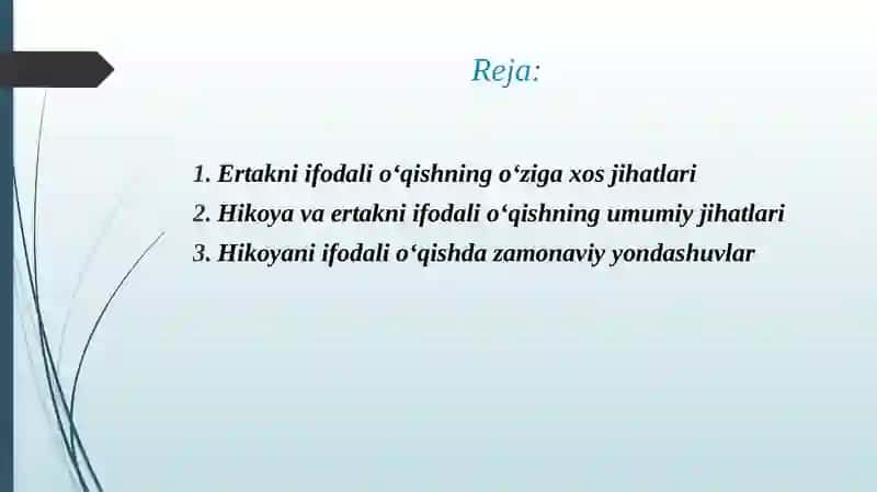 Hikoya va ertaklarni ifodali o‘qishning o‘ziga xos jihatlari 2