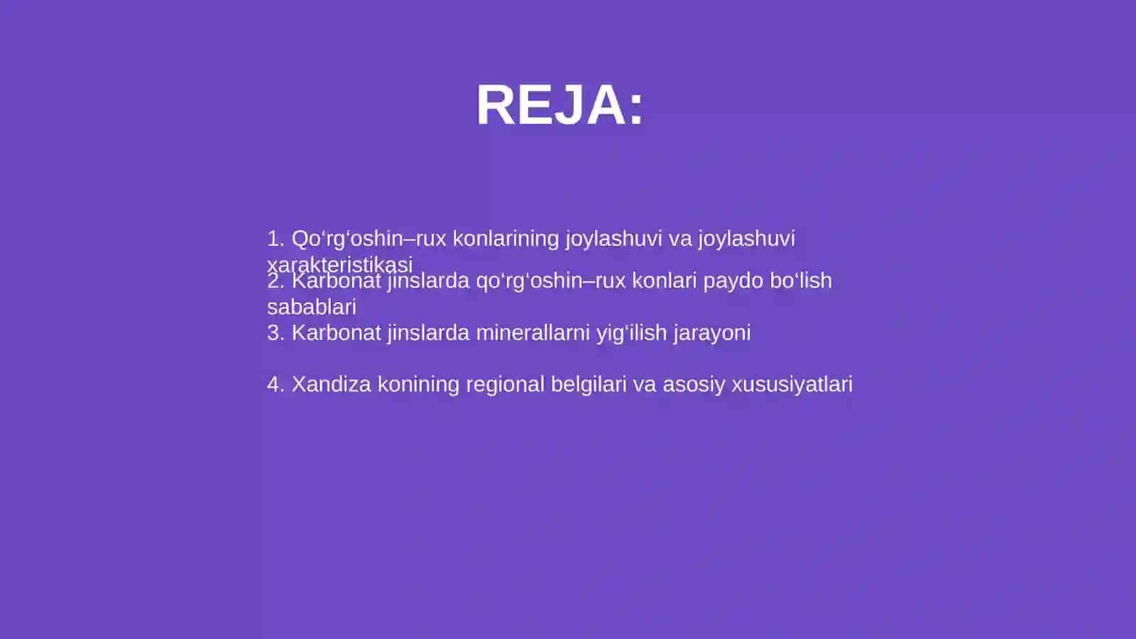 Qo‘rg‘oshin–rux konlari va karbonat jinslar 2