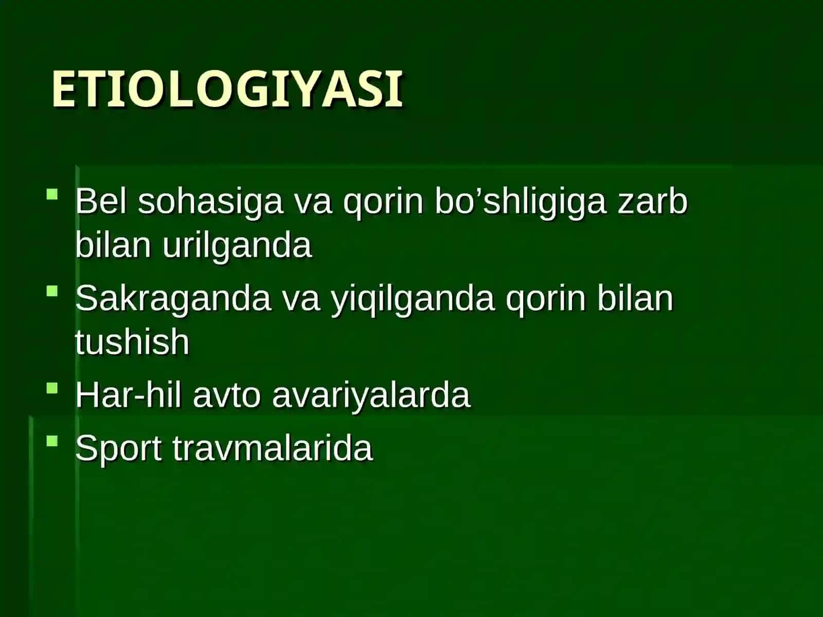 QORIN BO’SHLIG’I AZOLARINING YOPIQ SHIKASTLANISHLARI 2