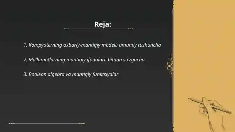Kompyuterning axboriy mantiqiy ko‘rinishi 2