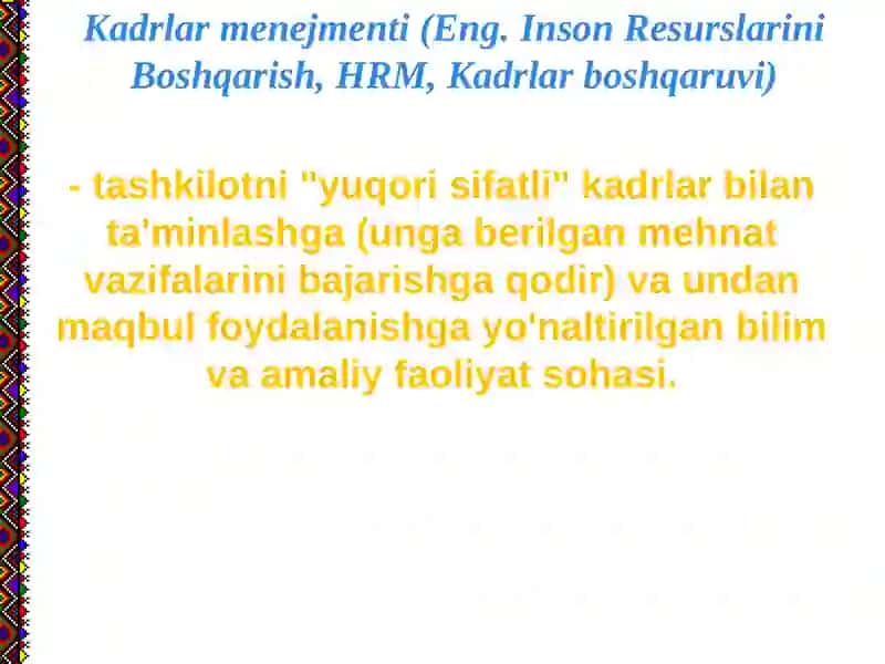 Xodimlarni boshqarish 2