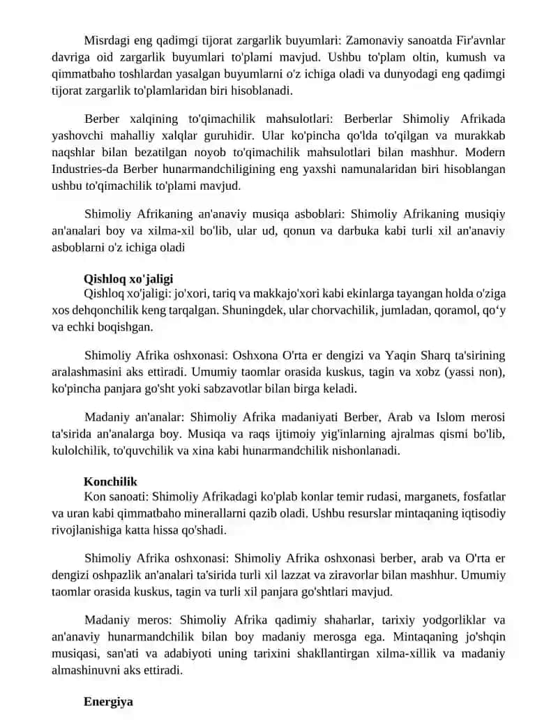 Shimoliy Afrika Xalqlari XoʻJaligi Va Madaniyati 2