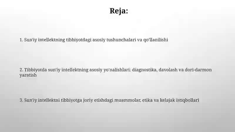 Tibbiyotda sunʼiy intellektga kirish 2