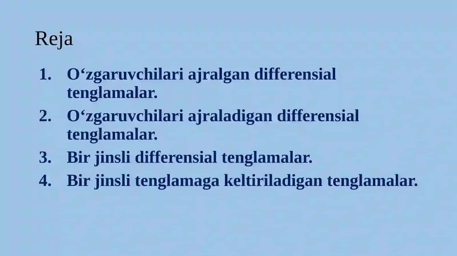 Bir jinsli differensial tenglamalar 2