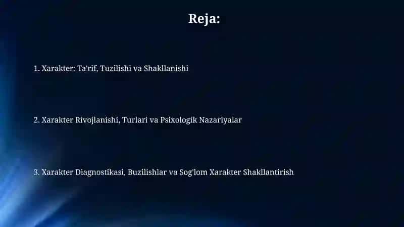 Xarakter va uning psixologik tavsifi 2
