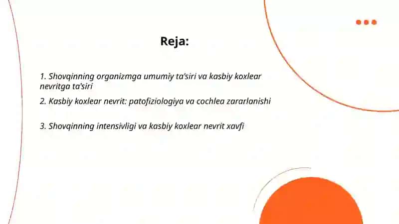 Shovqinning organizmga ta'siri - kasbiy koxlear nevrit 2