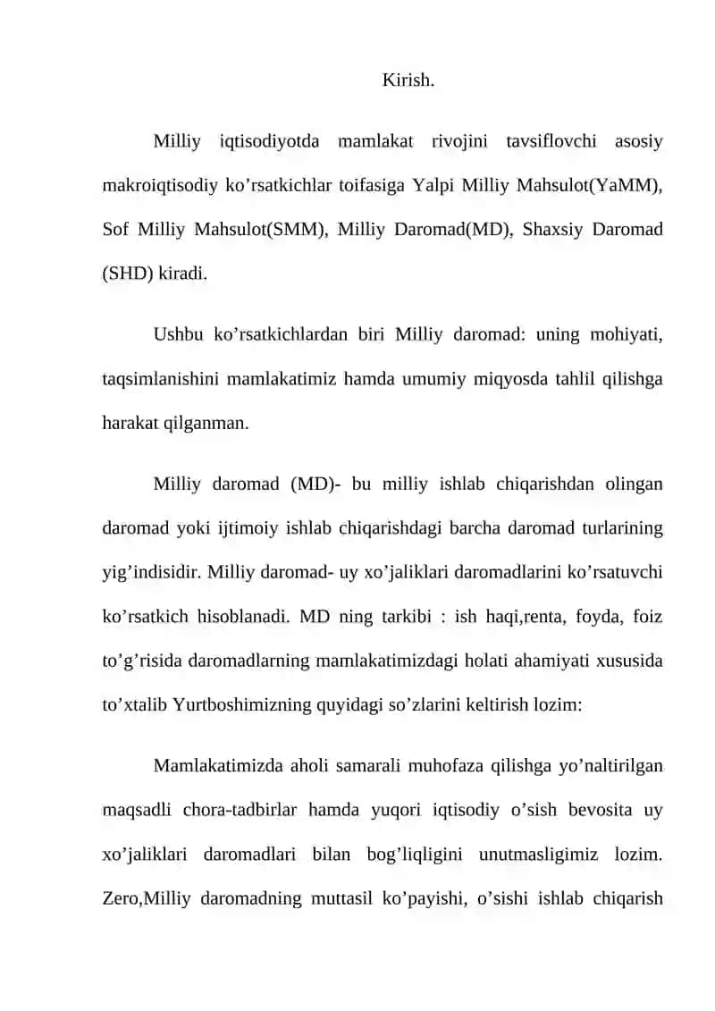 Milliy daromadlar statistikasi 2