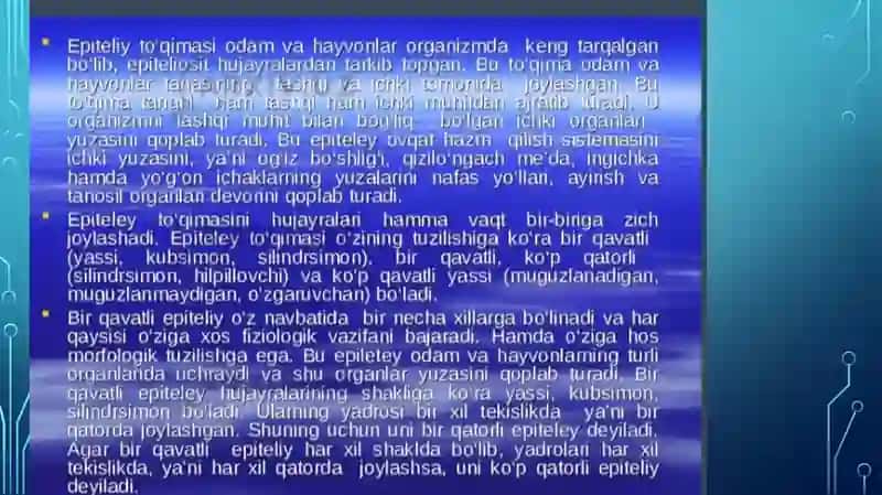 Epiteliy to‘qimasi 2