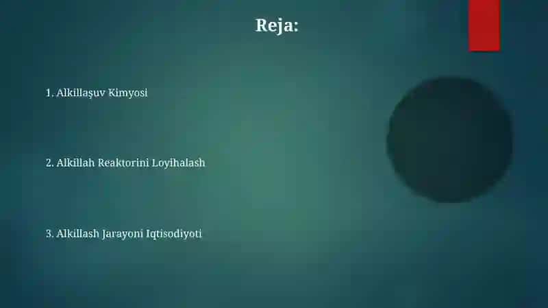 Alkillash Jarayoni Iqtisodiyoti 2