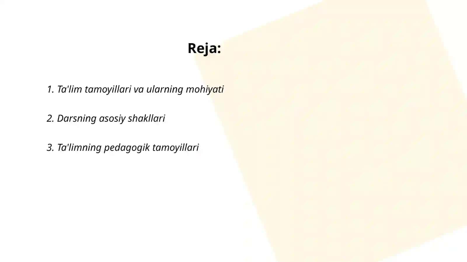 Ta'lim tamoyillari va qoidalari 2