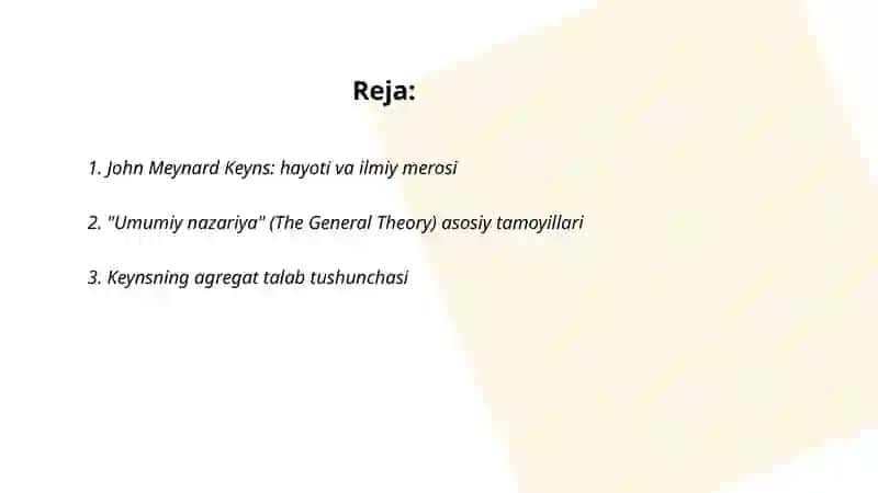 Keyns va keynschilik ta’limoti 2